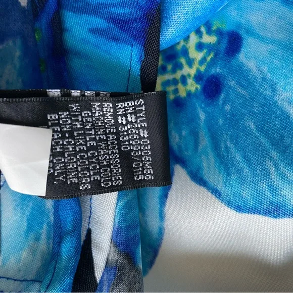 Sleeveless AB Studio Blue Floral Dress - Picture 7 of 16